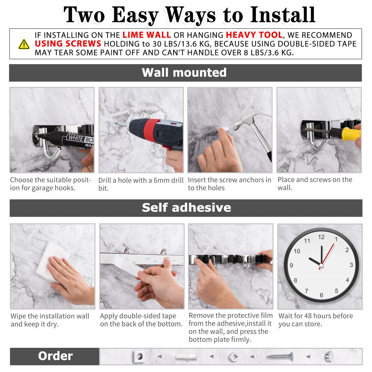 AceMining screw installation provides strong support for heavier or outdoor hanging.