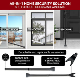 AceMining sliding-door-bar securing a patio door for enhanced safety