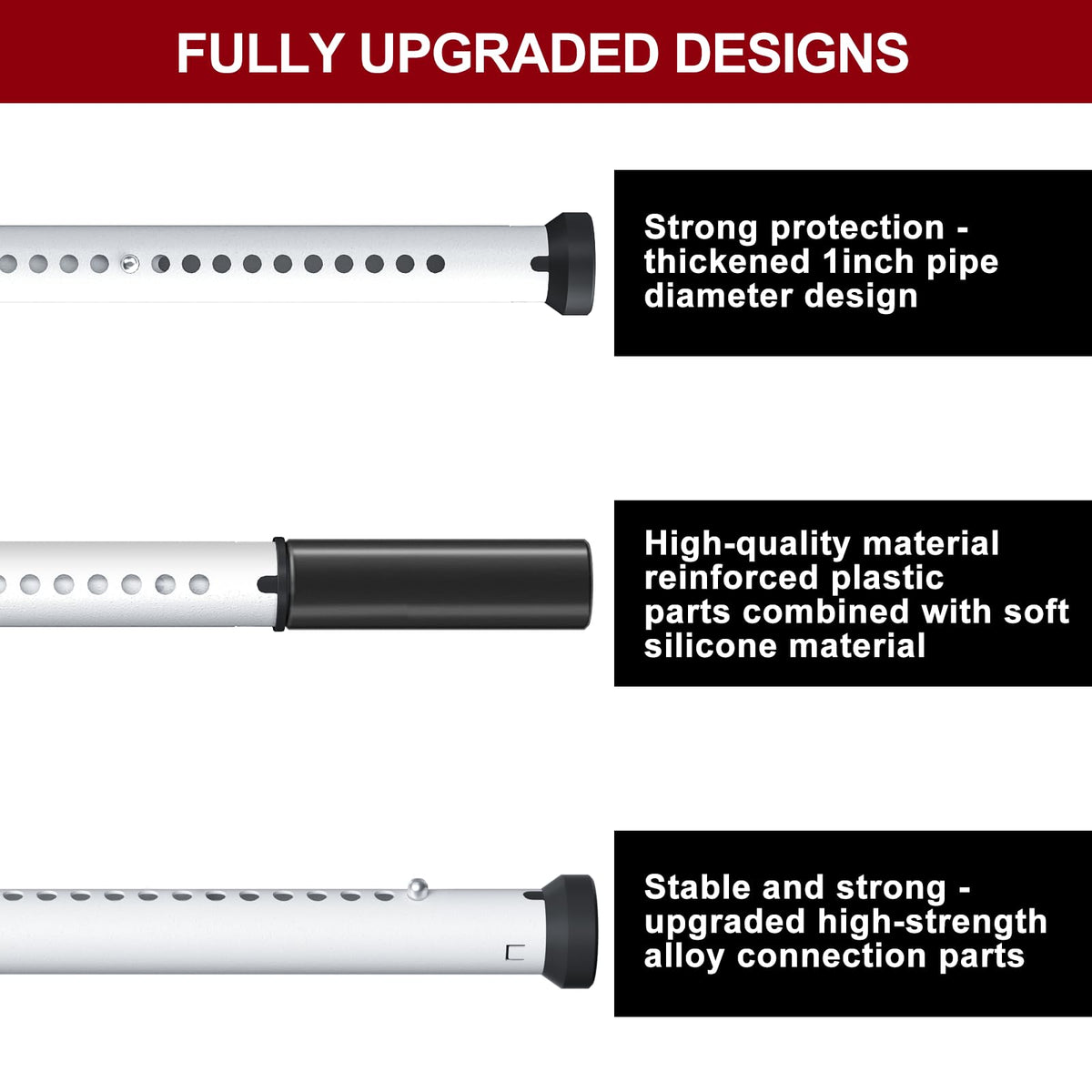 AceMining rubber-tip grip prevents frame scratches while holding in place.