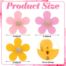 AceOrbit Daisy wall hook pink front view, adds charming storage in any room.
