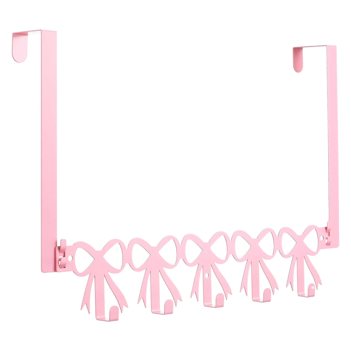 AceOrbit pink bow over the door hooks hanger for tidy entryways and easy access to essentials.