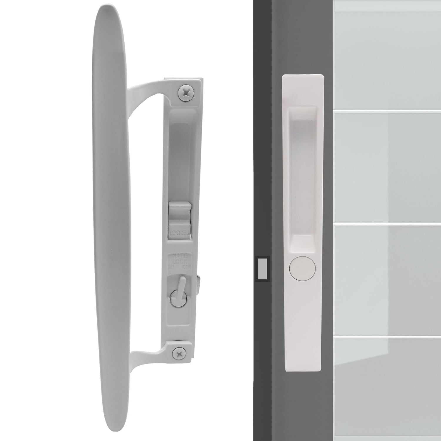 ACEPLANET flush-mount white diecast handle for sliding doors with a durable finish.