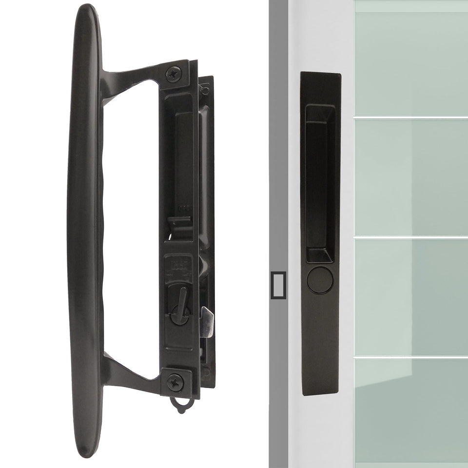 ACEPLANET flush-mount bronze handleset pull complements sliding doors with a clean look.