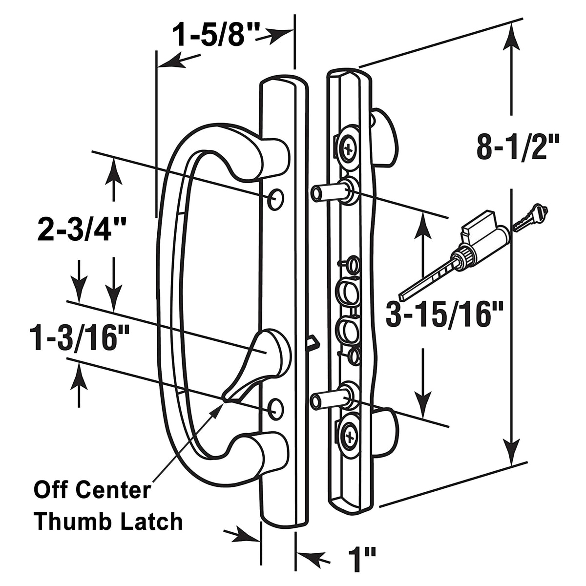 ACEPLANET mortise-lock and key cylinder mounted for keyed entry compatibility