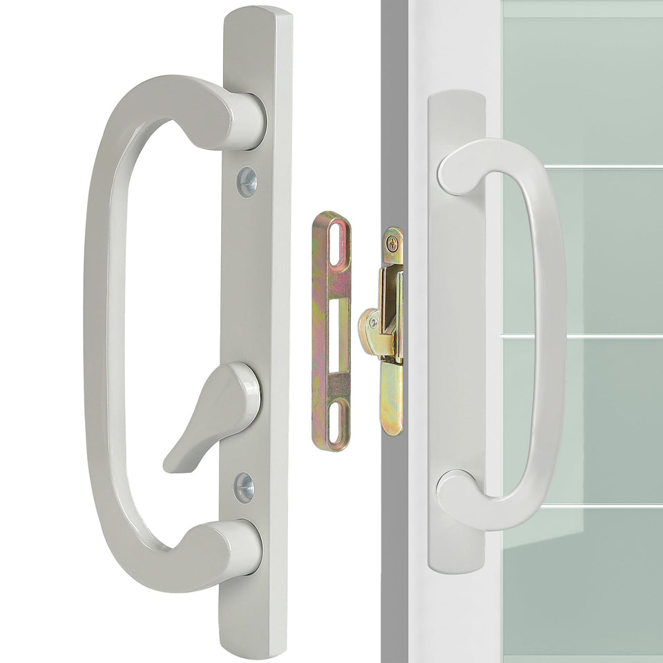 ACEPLANET offset sliding door handle in white diecast for smooth patio door operation