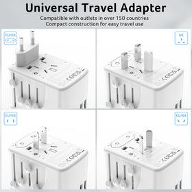 Compact travel setup featuring Acer adapter on a desk