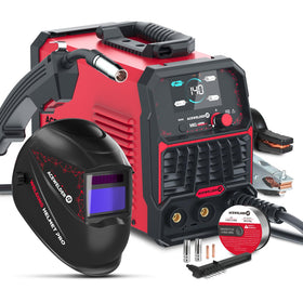 Acewelder 140A MIG welder front view showing a compact, portable DIY welding solution.
