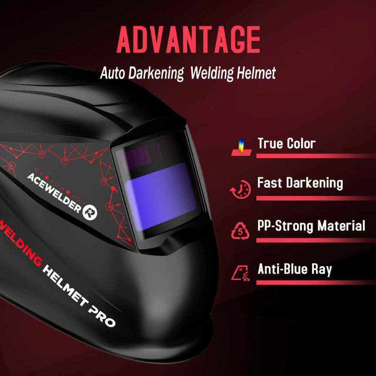 Acewelder 140A MIG welder wire feed area supports 0.030 and 0.035 wires.