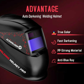 Acewelder 140A MIG welder wire feed area supports 0.030 and 0.035 wires.