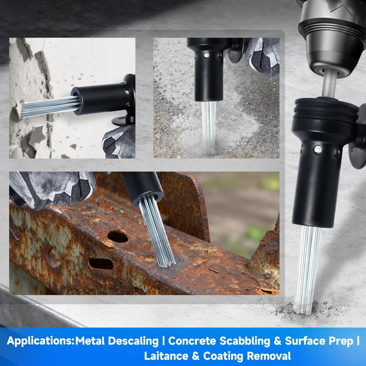 ACFAN needle scaler compressor-free design enables hose-free operation.