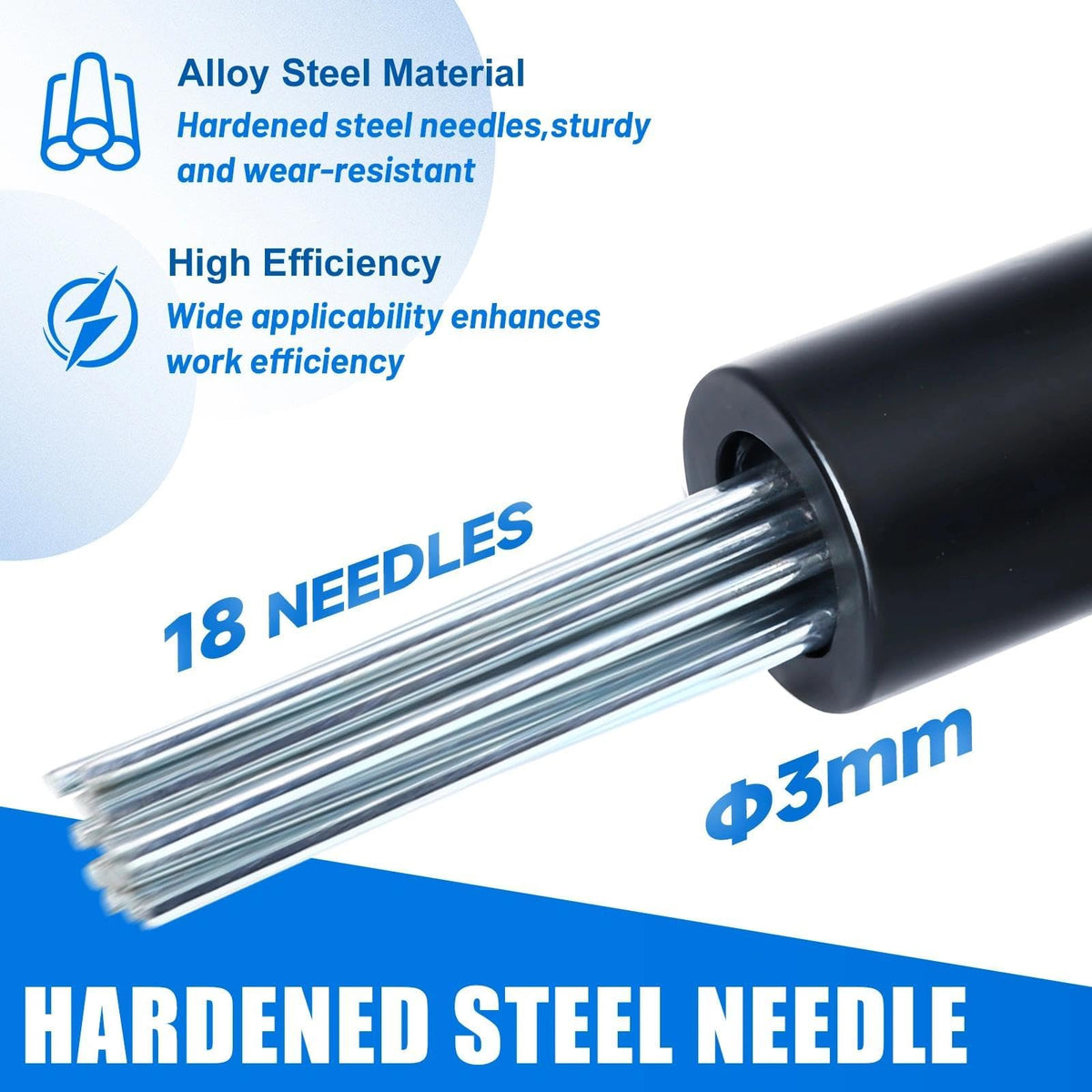 ACFAN needle scaler hardened-steel build ensures long-lasting durability.