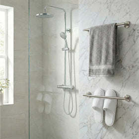 AcGlbauric bathroom towel bar complements industrial, modern, and classic styles.