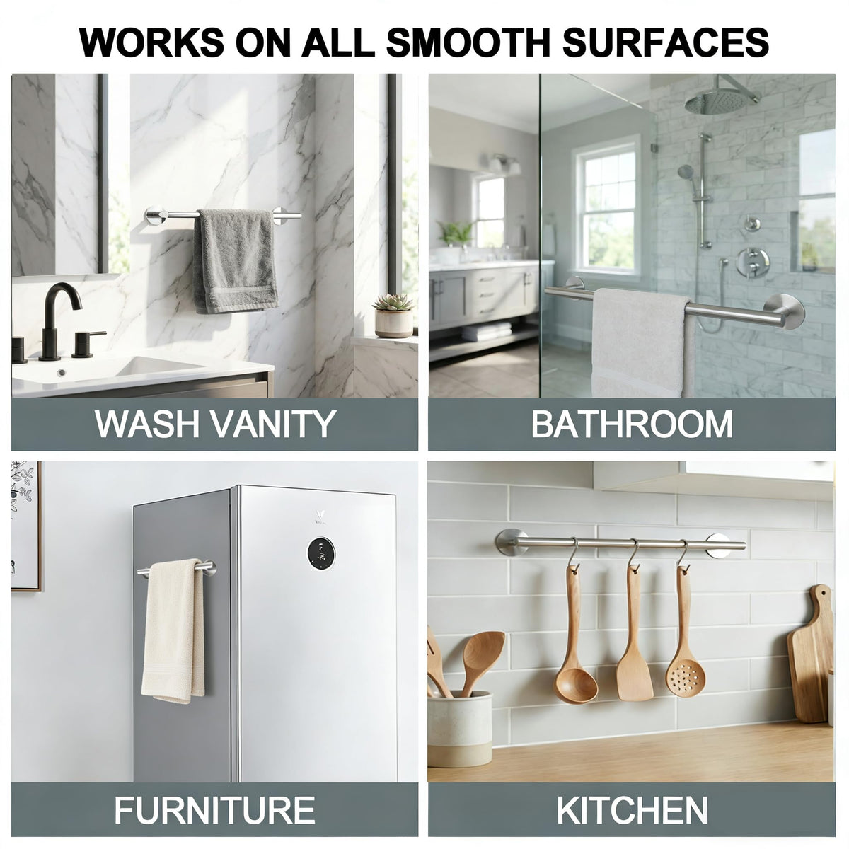 AcGlbauric easy-install towel bar dries towels quickly in humid spaces.