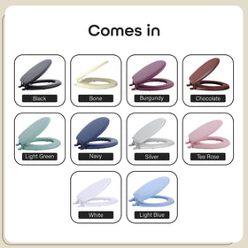 ACHIM Fantasia soft vinyl seat ready for standard fixtures and simple cleaning.