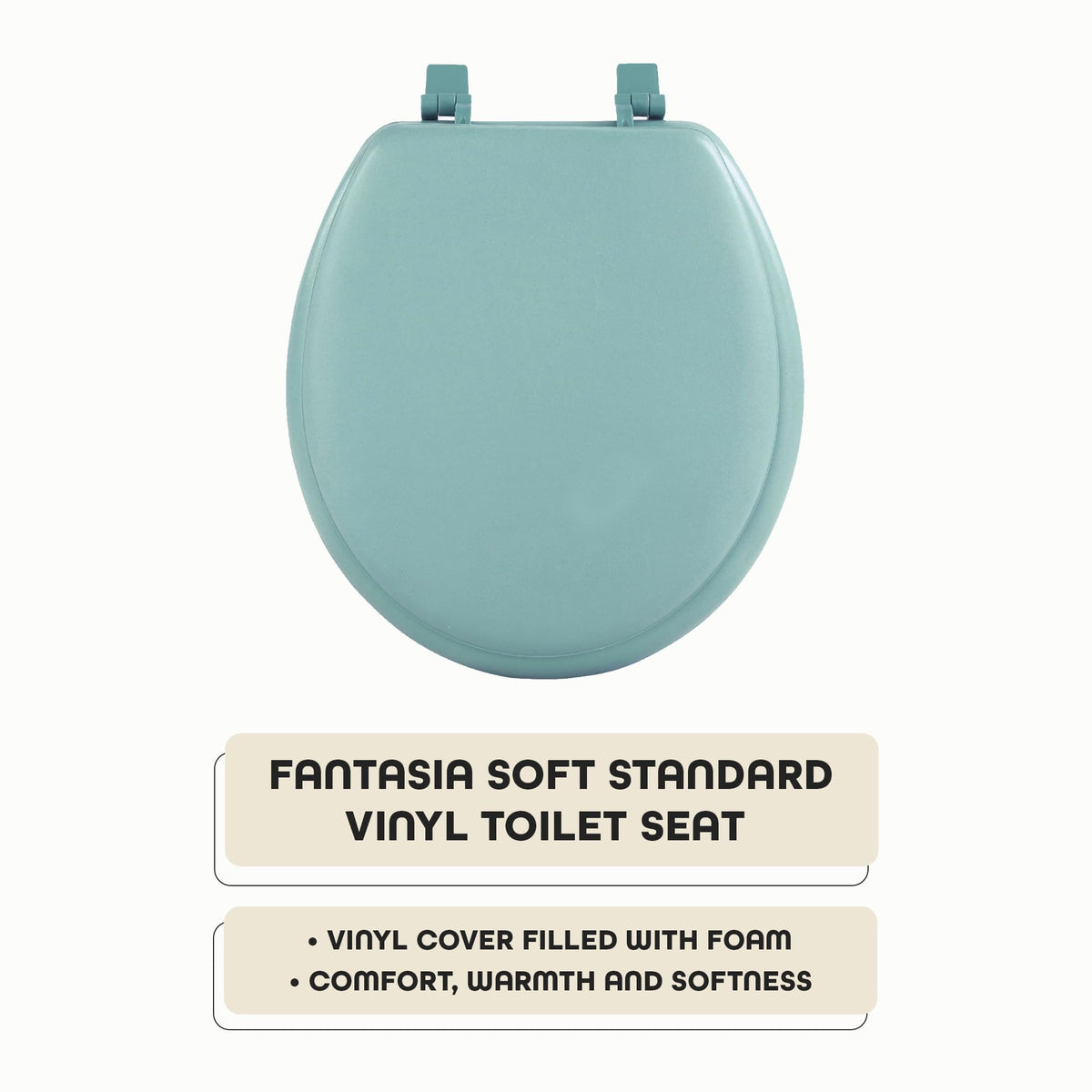 ACHIM Fantasia light-green seat with closed lid for quick, clean setup.