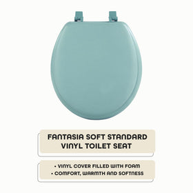 ACHIM Fantasia light-green seat with closed lid for quick, clean setup.