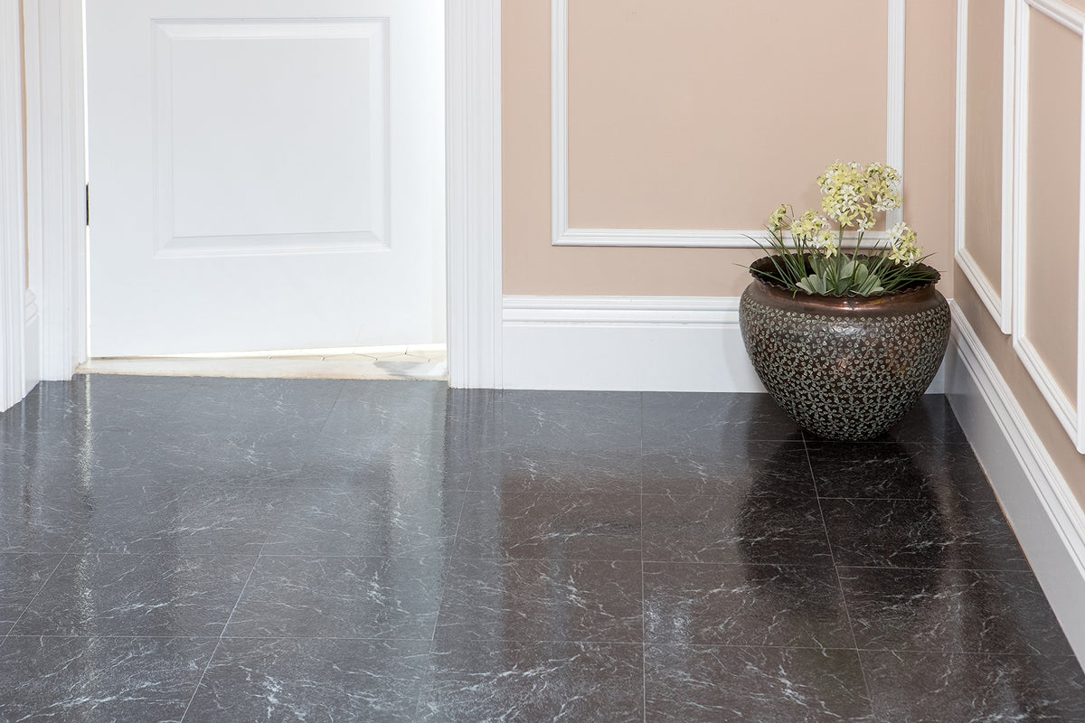 12-inch square tiles cover about 20 square feet per box