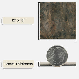 12x12 inch tile close-up shows natural veining