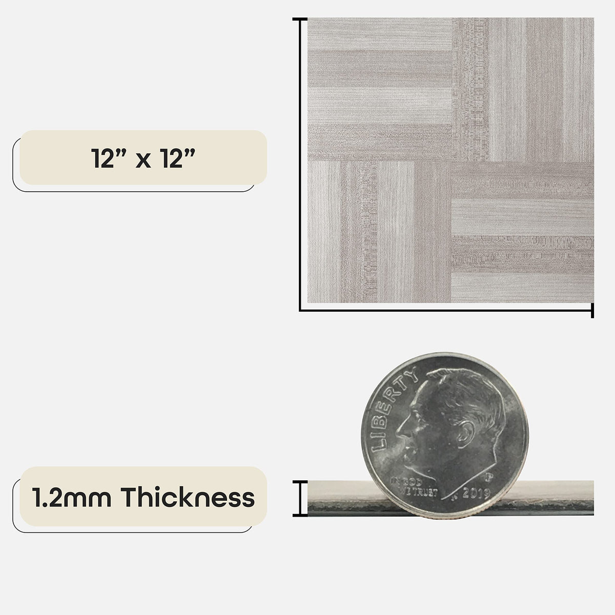 Achim Nexus ash grey wood tiles set in a dining room for refreshed look
