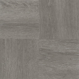 ACHIM Nexus charcoal grey wood-pattern tiles offer an easy DIY flooring upgrade.
