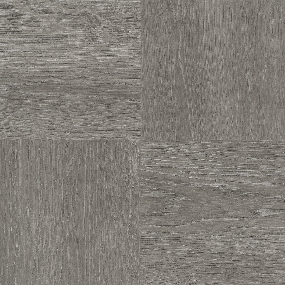 ACHIM Nexus charcoal grey wood-pattern tiles offer an easy DIY flooring upgrade.