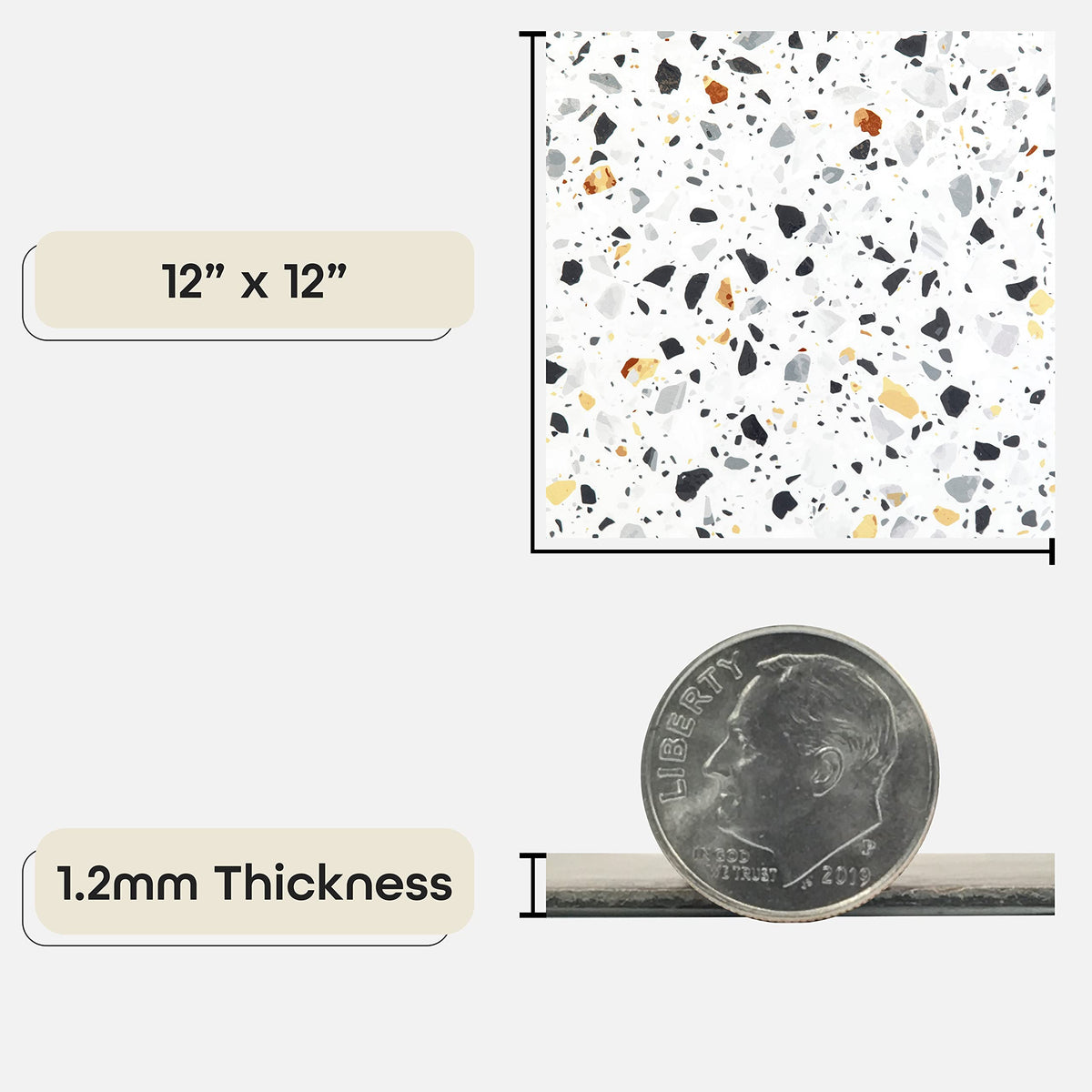 Achim Nexus mosaic slate pattern tile detail offering a sophisticated look.