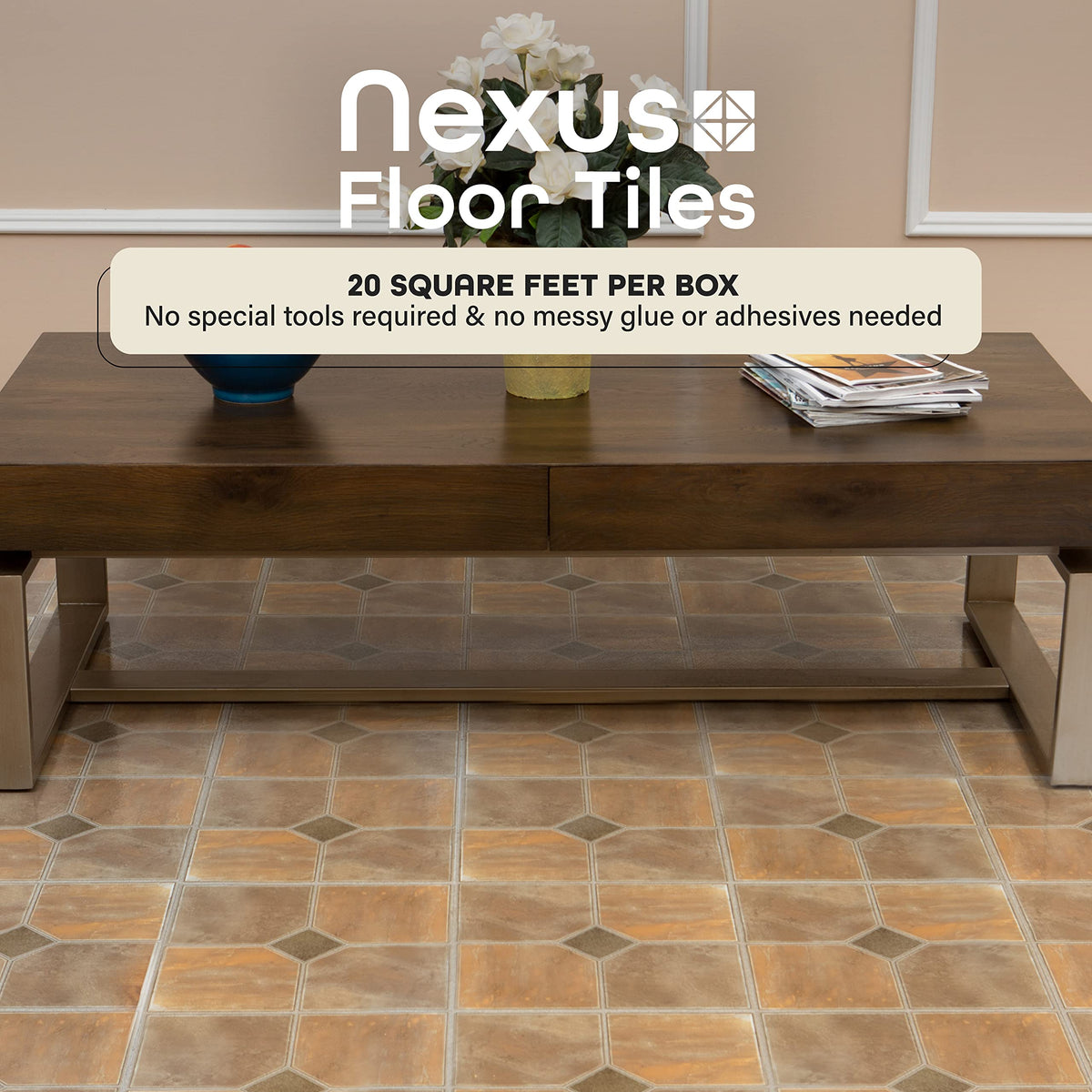 ACHIM Nexus peel-and-stick application demo for quick DIY floor updates.