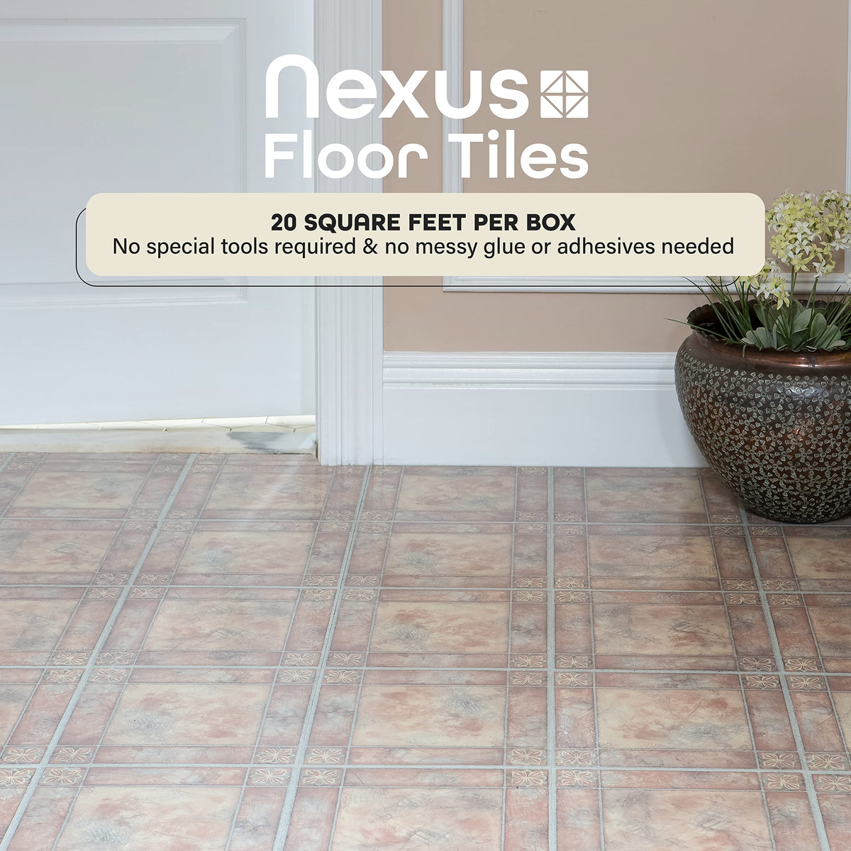 Achim Nexus peel-and-stick installation in progress for quick home refresh