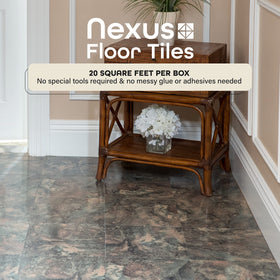 Nexus peel-and-stick tiles allow quick, glue-free installation
