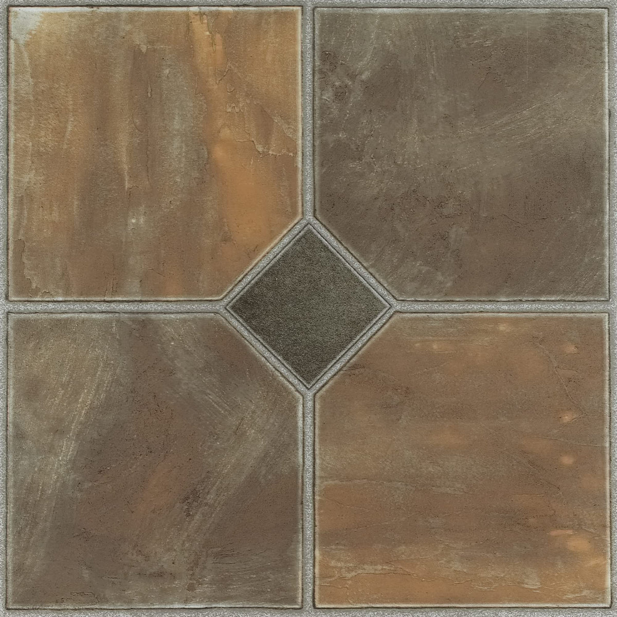 ACHIM Nexus rustic slate 12-inch tile close-up shows realistic texture and easy peel-and-stick installation.