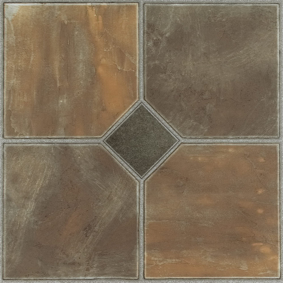ACHIM Nexus rustic slate 12-inch tile close-up shows realistic texture and easy peel-and-stick installation.