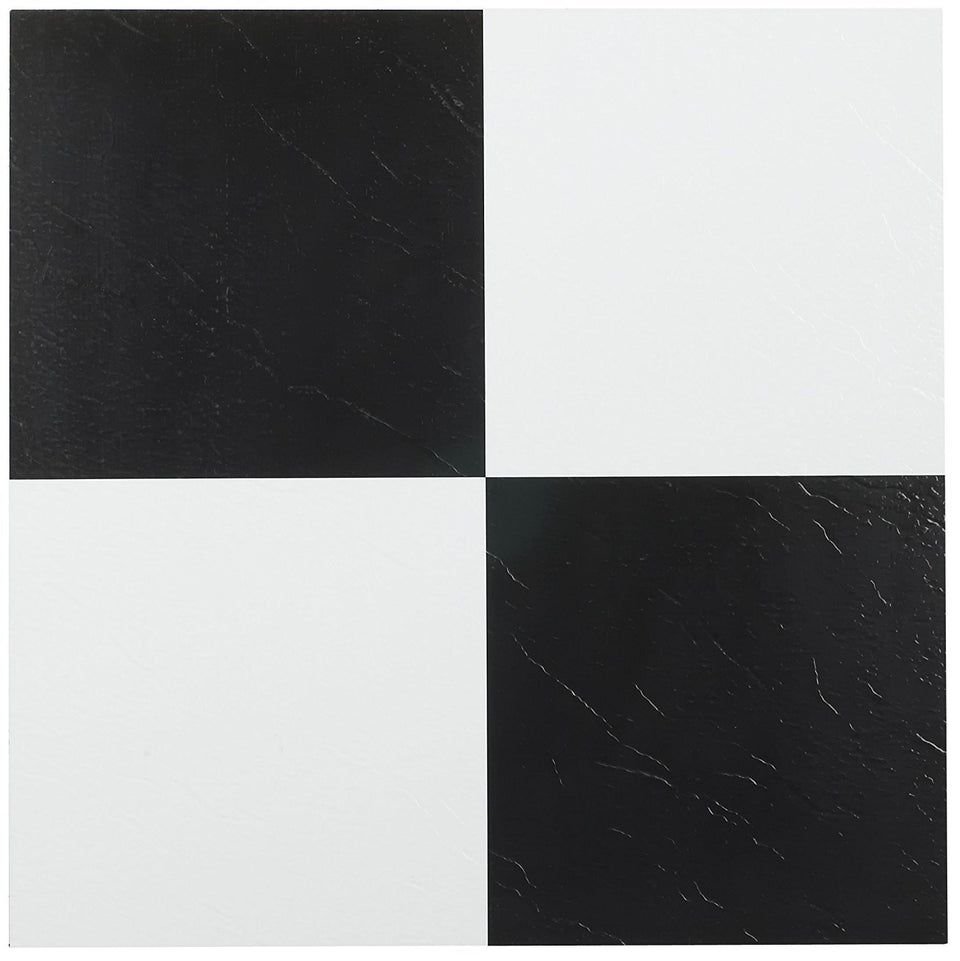 ACHIM Nexus tile 12x12 black and white pattern enhances any room with easy DIY flooring