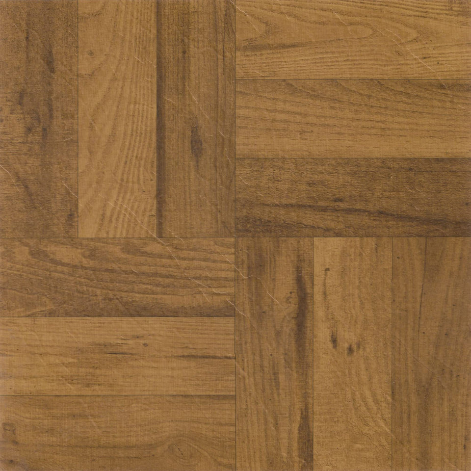 Achim Nexus 12x12 vinyl tile in wood oak parquet for easy DIY flooring.