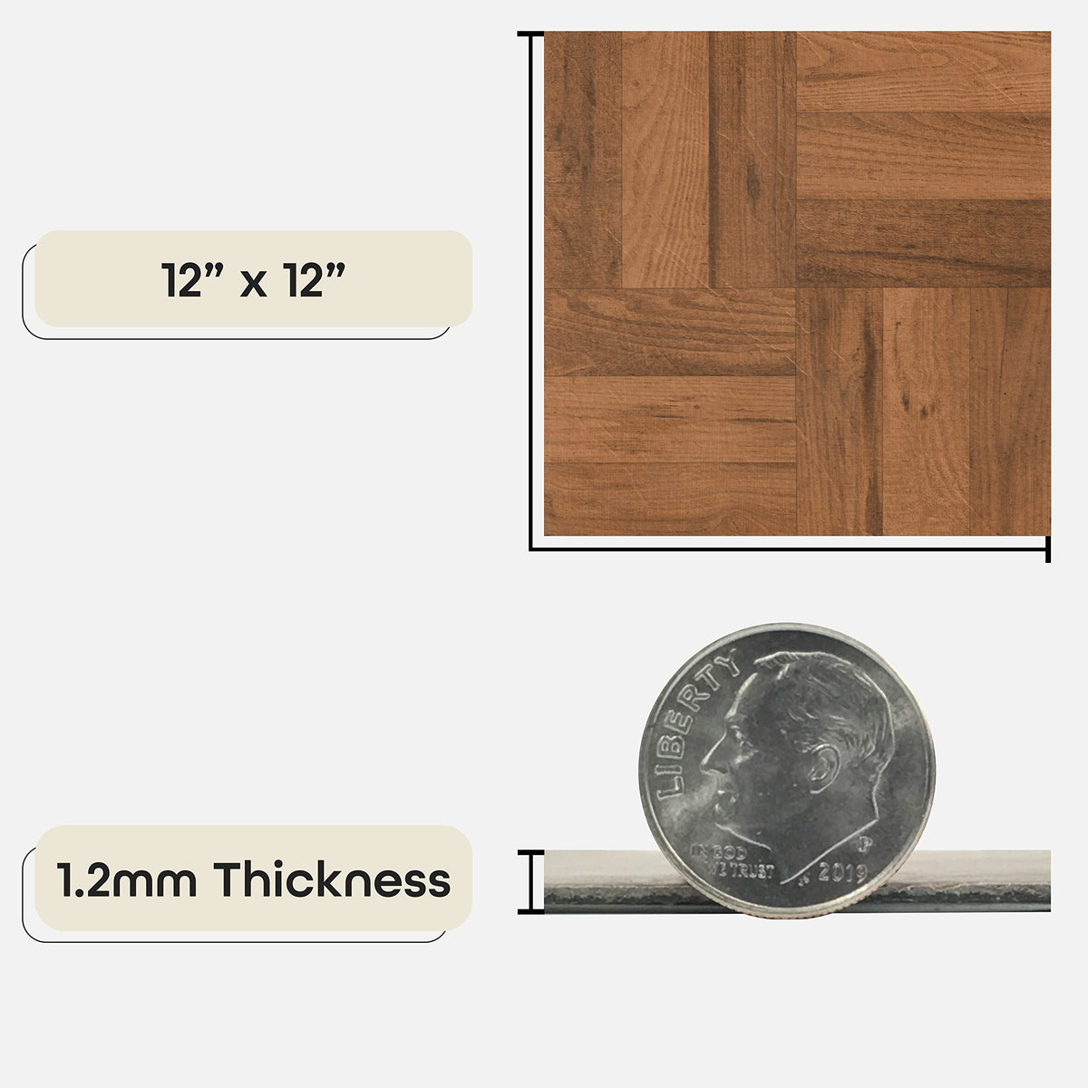 Achim Nexus kitchen floor tile close-up highlighting durable vinyl.