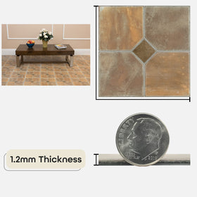 ACHIM Nexus vinyl tile close-up reveals slate texture and durable finish.