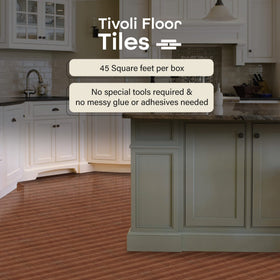 ACHIM Tivoli peel-and-stick tiles for fast, mess-free DIY floor upgrades.