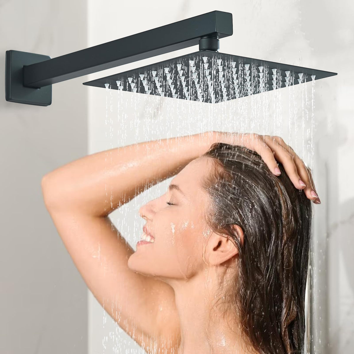 Ackwave 8-inch rain shower head detail for full-body coverage