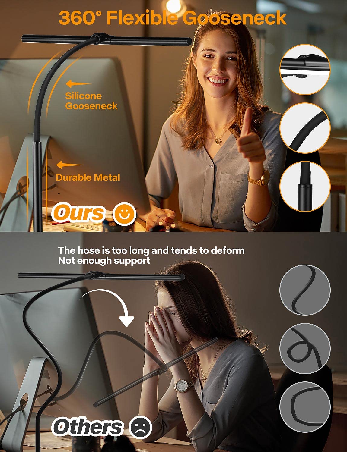 ACNCTOP desk lamp 25-light-modes for versatile scenes such as reading and drafting.
