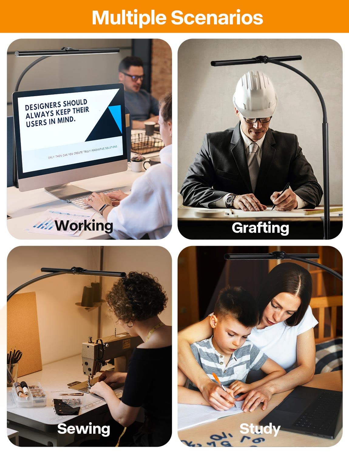 ACNCTOP desk lamp adjustable-height aligns light for monitors and study.