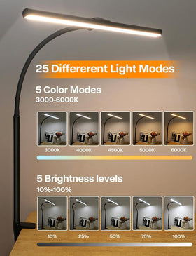 ACNCTOP desk lamp gooseneck-360 offers flexible positioning for drafts and tasks.