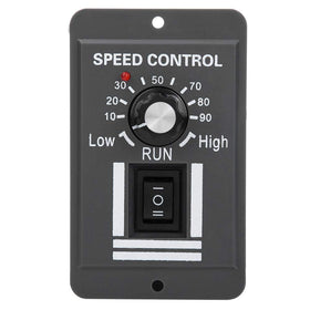 Acogedor DC speed controller front panel view for quick speed tuning.