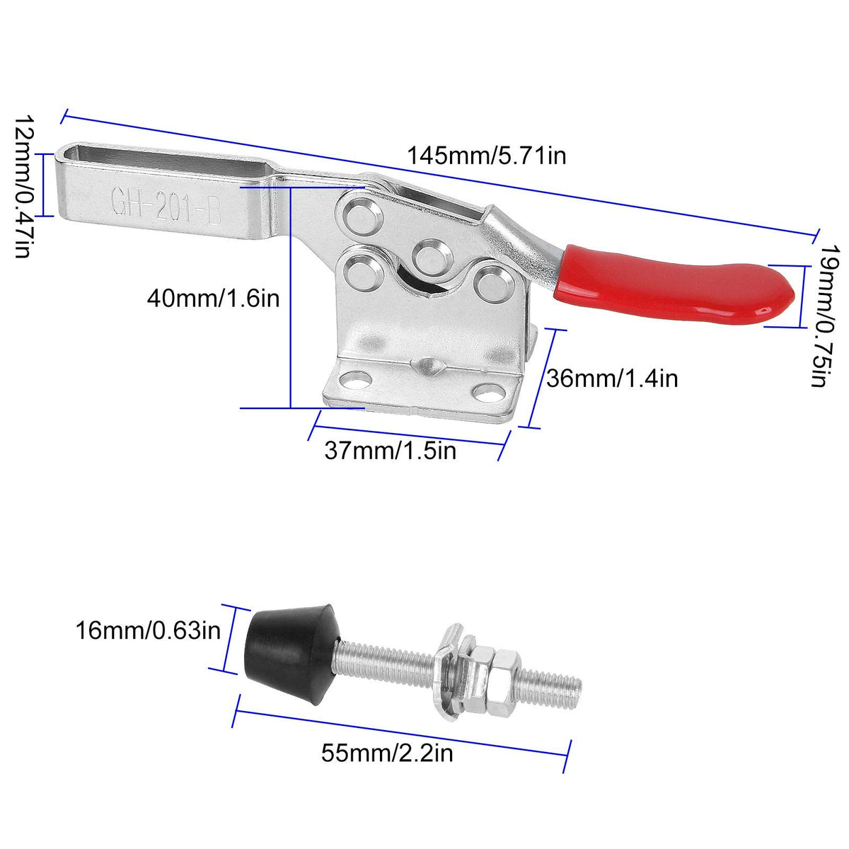 AConnet hold-down clamp in action enables repeatable, secure clamping.