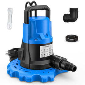 Acopair 1HP pool cover pump in action for fast water removal