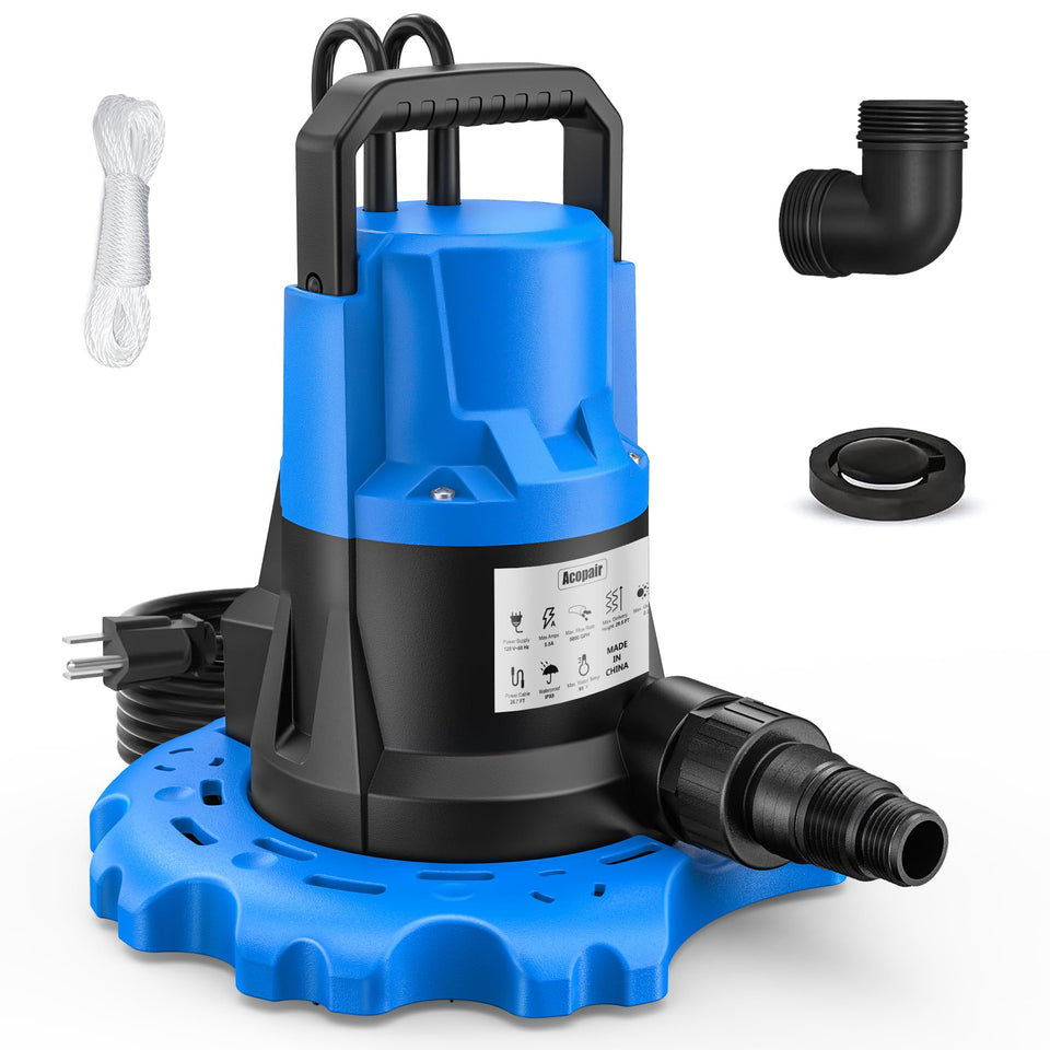 Acopair 1HP pool cover pump in action for fast water removal