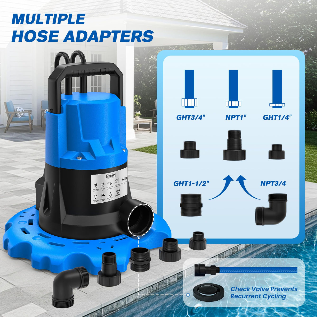 Acopair 26 ft cord extended reach for rooftops basement placement