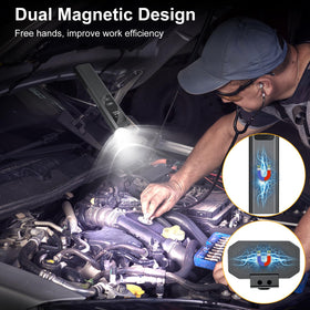 Acoszero EDC Flat Flashlight magnetic front base for hands-free work.