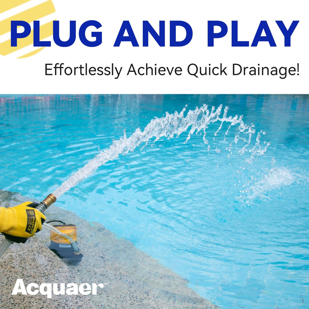 Acquaer 1HP sump pump discharge with adapters for versatile setup