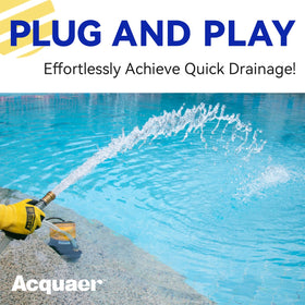 Acquaer 1HP sump pump discharge with adapters for versatile setup