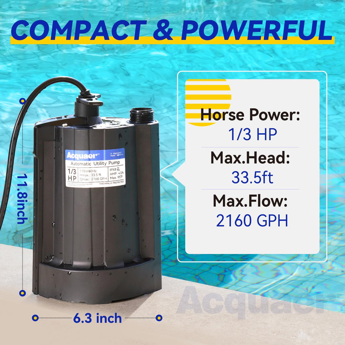 Acquaer automatic sensor activating as water rises