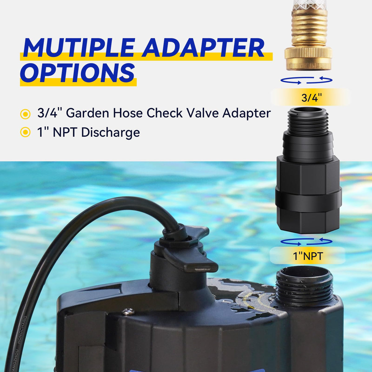 Acquaer bottom suction with debris filter capturing sediment